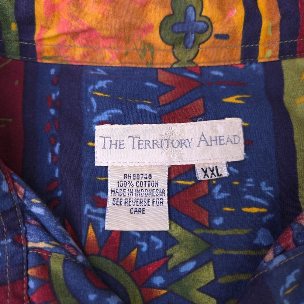The Territory Ahead Shirt Mens XXL Geometric Southwestern Colorful Button GUC - Picture 4 of 7